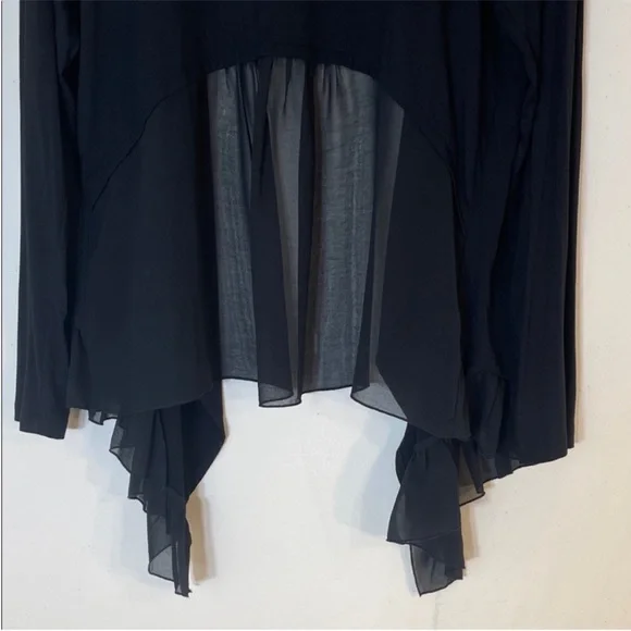 Neiman Marcus Boho Onyx Ruffle 2-Tone Open Front Jacket. Medium. NWT. - Picture 11 of 12